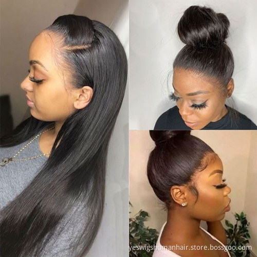 Wholesale Cheap Hd Full Swiss Lace Front Wig Pre Plucked Straight Raw Indian Virgin Human Hair Transparent 360 Lace Frontal Wig